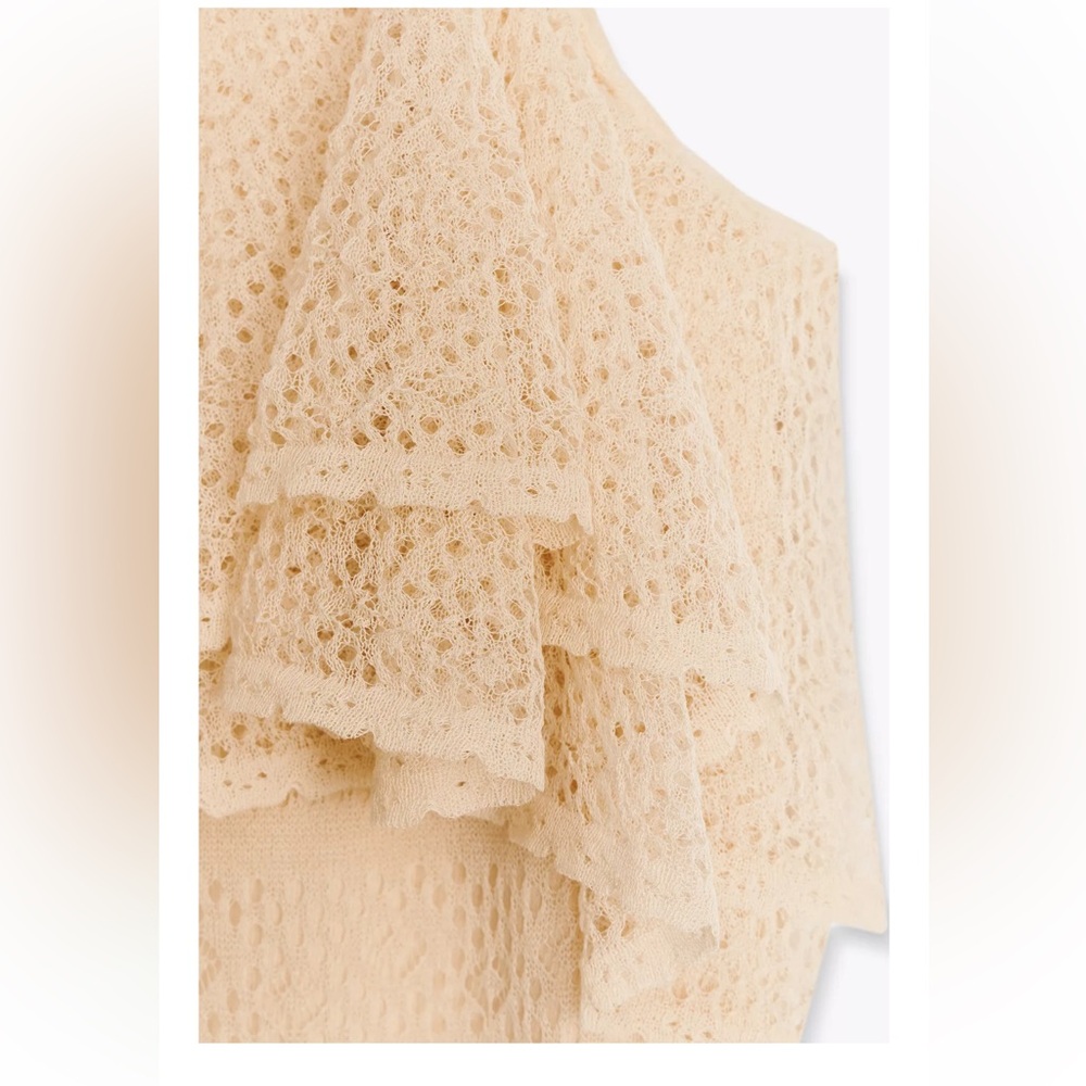 POINTELLE KNIT RUFFLE DRESS - Picture 8 of 10